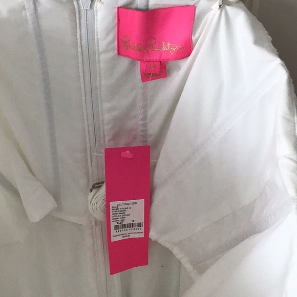 Lily Pulitzer Strapless White Lace Dress with Ribbon Belt - Picture 3 of 5